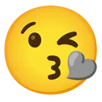 cuore grigio + faccina che manda un bacio