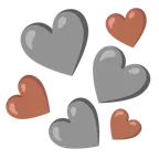 cuore grigio + cuore marrone