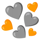 cuore grigio + cuore arancione