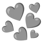 grey heart + grey heart