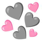 cuore grigio + cuore rosa