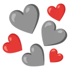 cuore grigio + cuore rosso