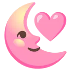 cuore rosa + faccina ultimo quarto di luna