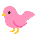 cuore rosa + uccello