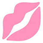 cuore rosa + impronta della bocca