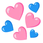 cuore rosa + cuore blu