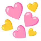 cuore rosa + cuore giallo