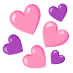 cuore rosa + cuore viola