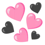 cuore rosa + cuore nero