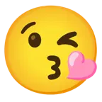 cuore rosa + faccina che manda un bacio