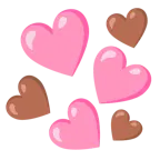 cuore rosa + cuore marrone