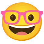 cuore rosa + faccina nerd