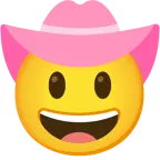 cuore rosa + faccina con cappello da cowboy