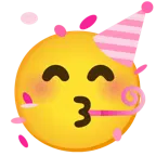 cuore rosa + faccina che festeggia