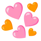 cuore rosa + cuore arancione