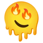 melting face + fire