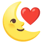 cuore rosso + faccina ultimo quarto di luna