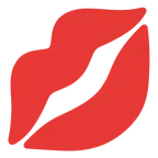 cuore rosso + impronta della bocca
