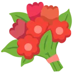 cuore rosso + mazzo di fiori