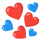 cuore rosso + cuore blu