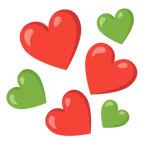 cuore rosso + cuore verde