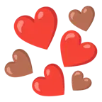 cuore rosso + cuore marrone