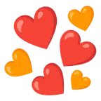 cuore rosso + cuore arancione