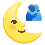 faccina ultimo quarto di luna + persone che si abbracciano