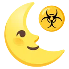 faccina ultimo quarto di luna + simbolo del rischio biologico