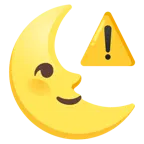 faccina ultimo quarto di luna + simbolo di avviso
