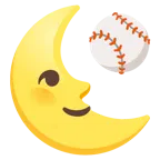 faccina ultimo quarto di luna + palla da baseball