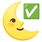 faccina ultimo quarto di luna + pulsante segno di spunta