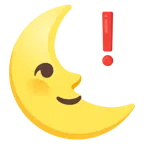 faccina ultimo quarto di luna + punto esclamativo rosso