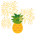 Feuerwerk + Ananas