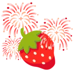 Feuerwerk + Erdbeere