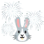 Feuerwerk + Hasengesicht