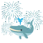 Feuerwerk + blasender Wal