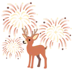 Feuerwerk + Hirsch