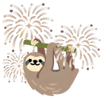 Feuerwerk + Faultier
