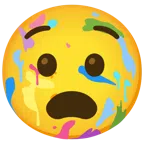Mischpalette + qualvolles Gesicht