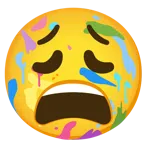 Mischpalette + erschöpftes Gesicht