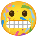 Mischpalette + Grimassen schneidendes Gesicht