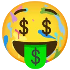 Mischpalette + Gesicht mit Dollarzeichen