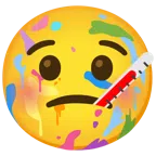 Mischpalette + Gesicht mit Fieberthermometer