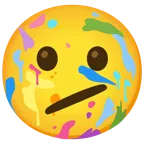 Mischpalette + Gesicht mit schrägem Mund