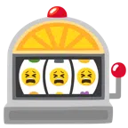 Spielautomat + müdes Gesicht