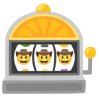 Spielautomat + Gesicht mit Cowboyhut