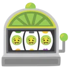 Spielautomat + würgendes Gesicht