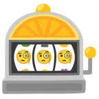 Spielautomat + Gesicht mit Monokel