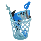 kayak + çöp sepeti
